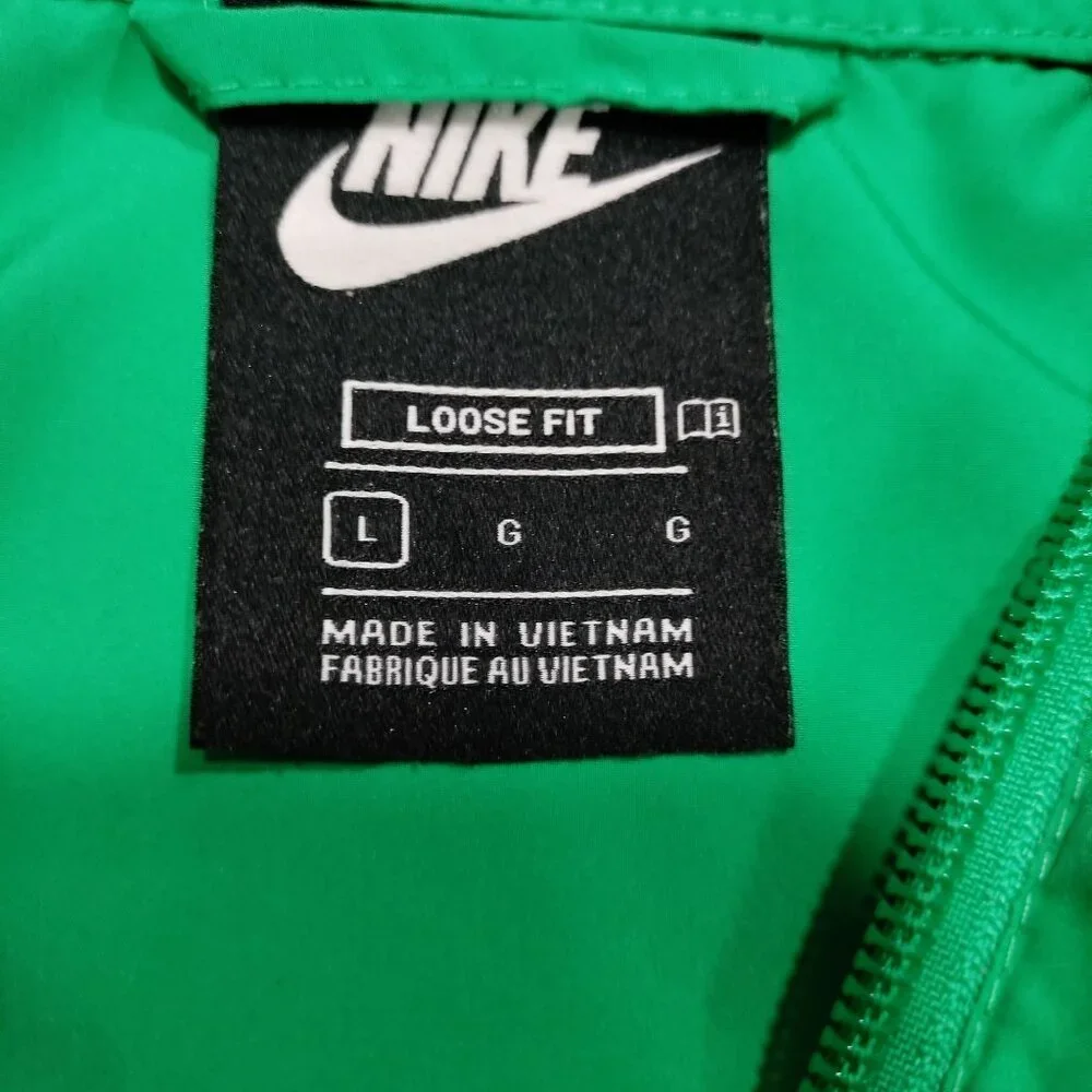 Nike Windbreaker Jacket and Tee Shirt Activewear Set Blue/Green/Black Boys Large